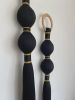 Black Gold Macrame Wall Hanging | Fiber Art Decor | Boho Wall Art | Ball Knot Tassel | Wall Hangings by İnanç Yılmaz