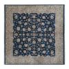 Vintage Blue Square Chinese Art Deco Rug - Modern Dining | Area Rug in Rugs by Vintage Pillows Store. Item composed of cotton and fiber