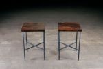 Walnut End Table Set | Tables by Urban Lumber Co.. Item composed of wood and metal