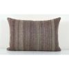Gray Turkish Lumbar Kilim Pillow, Wool Throw Pillow | Sham in Linens & Bedding by Vintage Pillows Store. Item composed of cotton and fiber