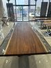 Epoxy Resin Dining Table - Custom Epoxy Table - River Table | Tables by Tinella Wood. Item composed of wood and synthetic in contemporary or country & farmhouse style
