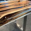 Custom Live edge Epoxy Table | Dining Table in Tables by Ironscustomwood. Item composed of walnut & metal compatible with minimalism and contemporary style
