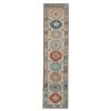 Traditional Oushak Rug Runner with Muted Soft Colors | Runner Rug in Rugs by Vintage Pillows Store. Item composed of cotton & fiber
