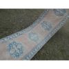 1970s Vintage Turkish Oushak Rug Runner- Pastel Hallway | Runner Rug in Rugs by Vintage Pillows Store. Item made of cotton with fiber