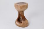 Sculptural Side Table, Stool, Solid Wood, Walnut, Contemporary Design | Tables by Logniture