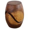 Haussmann® Wood Barrel Puzzle stand 14Dx18 in H | Stool in Chairs by Haussmann®
