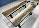 Custom Order Smoke Epoxy Walnut Table | River Resin Table | Dining Table in Tables by LuxuryEpoxyFurniture. Item made of wood with synthetic