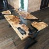 Mappa Burl Epoxy Table, Made to order Epoxy Resin Dining | Dining Table in Tables by Ironscustomwood. Item made of wood & synthetic