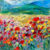 Lively Poppies II | Oil And Acrylic Painting in Paintings by Checa Art. Item composed of canvas