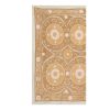 Vintage Suzani Bedspread with Pastel Colors, Tan Old Embroid | Tablecloth in Linens & Bedding by Vintage Pillows Store