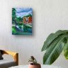 River Melody - Framed Original Impressionist Landscape Painting | Oil And Acrylic Painting in Paintings by Eman's Gallery