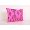 Anatolian Wool Pink Lumbar Kilim Pillow Cover, Decorative Tu | Cushion in Pillows by Vintage Pillows Store