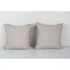 Velvet Ikat Cushion - Square Matching Beige Silk Ikat Velvet | Pillows by Vintage Pillows Store