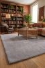 Light Grey Plush Area Rug | Hand Tufted Wool Living Room Carpet | Modern Minimalist | Rugs by Krafcreation. Item composed of cotton in minimalism or mid century modern style