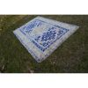 Vintage Blue Caucasian Rug - Traditional Hand Woven Wool | Area Rug in Rugs by Vintage Pillows Store. Item composed of cotton