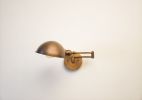 Swing Arm Adjustable Wall Light - Antique Brass - Gold | Sconces by Retro Steam Works. Item composed of brass in mid century modern or industrial style