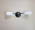 Modern Wall Sconce - Mid Century Wall Light - Black White | Sconces by Retro Steam Works. Item composed of metal compatible with mid century modern and modern style