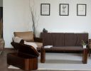 Adonis Solid wood Coffee Table with leather storage bench | Tables by Mango Furniture Co. Inc.