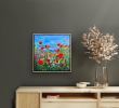 Orange Poppies | Oil And Acrylic Painting in Paintings by Checa Art. Item made of canvas