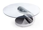 Cufflink Cocktail table | Tables by Greg Sheres. Item made of steel with glass