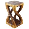Haussmann® Wood Vine Twist Stool Accent Table 14 in x 23 in | Chairs by Haussmann®