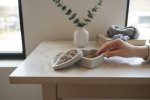 Dusty Salt Empire Heart Jar / Box | Decorative Box in Decorative Objects by RAW & UNIQ