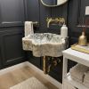 Calacatta Viola Marble Flower Shaped Floating Sink | Water Fixtures by AYMARBLEDESIGN LLC