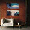 Abstract midcentury modern painting mcm wall art mcm | Oil And Acrylic Painting in Paintings by Berez Art. Item composed of canvas in minimalism or mid century modern style