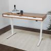Slim Desk - 60" - Classic Cherry - White Paint | Tables by ROMI. Item made of wood works with minimalism & mid century modern style