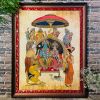 Shri Ram Abhishek Darbar Handmade Embroidered Art With Semi | Embroidery in Wall Hangings by MagicSimSim