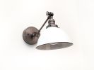 Swing Arm Bedside Reading Wall Light - Gunmetal Patina | Sconces by Retro Steam Works. Item composed of metal in industrial style