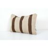 Vintage Striped Black Organic Hemp Kilim Pillow | Sham in Linens & Bedding by Vintage Pillows Store. Item made of cotton with fiber