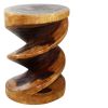 Haussmann® Wood Spiral Zig Zag End Table 15 D x 20 inch High | Tables by Haussmann®