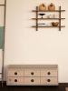 Wood and Felt Bench and Storage | Bank Storage Bench | Chest in Storage by Alabama Sawyer. Item made of oak wood