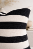 Pelham Pillow Cover — Striped Chenille in Black & Beige | Pillows by Busa Designs