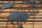 World Map #3 | Wall Sculpture in Wall Hangings by Craig Forget. Item made of wood & steel compatible with mid century modern and contemporary style