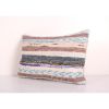 Vintage Cotton Turkish Kilim Lumbar Pillow, Striped Turkish | Cushion in Pillows by Vintage Pillows Store