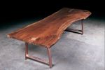 Live Edge Slab Walnut Dining Table | Tables by Urban Lumber Co.. Item composed of birch wood & steel