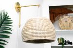 Boho Light Fixture - African Basket Light - Model No. 3038 | Sconces by Peared Creation. Item made of brass