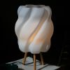 Handmade 3D Printed Table Lamp: Oak Legs, Modern Accent Lighting | Lamps by Spacecraft Furnishing