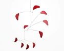 Hanging Mobile Red USA Sleek Minimalist Modern Design | Wall Sculpture in Wall Hangings by Skysetter Designs. Item made of metal compatible with minimalism and modern style