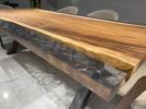 Clear Epoxy Table | Communal Table in Tables by Tinella Collection. Item made of walnut & metal compatible with boho and contemporary style