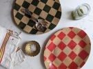 Green Check Serving Platter | Serveware by Rosie Gore. Item composed of ceramic