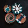 Set of 4 Personalized Designs Wall Plate Decor | Ornament in Decorative Objects by Sarmal Design. Item made of cotton works with boho & mid century modern style