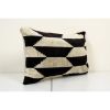 Ikat Velvet Pillow, Silk Lumbar Cushion Cover, Black Lumbar | Sham in Linens & Bedding by Vintage Pillows Store. Item composed of cotton