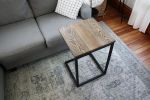 Square Black Stained Ash Square C Table (in stock) | Side Table in Tables by Hazel Oak Farms. Item composed of wood and metal