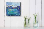 Abstract sea painting, ocean painting, art aqua decor | Oil And Acrylic Painting in Paintings by Art By Natasha Kanevski. Item composed of canvas in minimalism or contemporary style