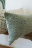 Sage Green Chenille Basketweave Lumbar Pillow 12x24 | Pillows by Vantage Design