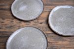Set of 4 cake plates - (set nr4) STC organic natural shape | Dinnerware by Laima Ceramics. Item composed of stoneware in minimalism style