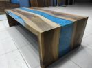 60" x 26" Waterfall Epoxy Resin Coffee Table | Dining River | Dining Table in Tables by LuxuryEpoxyFurniture. Item made of wood with synthetic